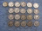 21 SILVER MERCURY DIMES WITH DATES lot 13