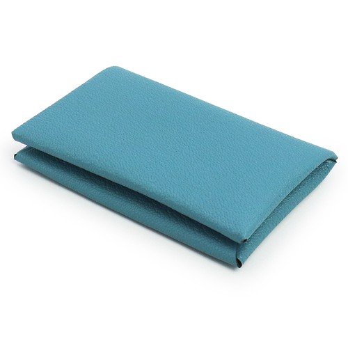 HERMES Calvi Verso Card Holder Mysore goatskin, New Bleu Jean & Ebene - Picture 7 of 8