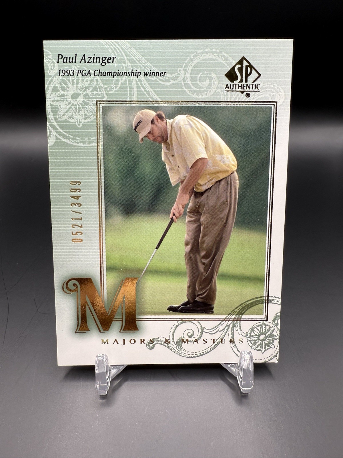 2002 SP Authentic 133 Paul Azinger /3499 Majors Masters PGA Championship Winner
