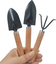 3-Pcs Mini Garden Tools Set Shovel Trowel Hand Rake for Succulent Bonsai