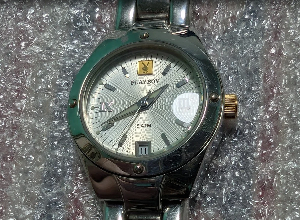 RARE VINTAGE Playboy Time Force  SWISS LEDIES Watch.NEW BATTERY. dial 26mm
