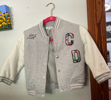 Christian Dior Bomber Jacket Gray and White Size 4 Excellent Condition