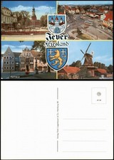 Jever Mehrbildkarte mit Ortsansichten und Rathaus, Friesland 1980