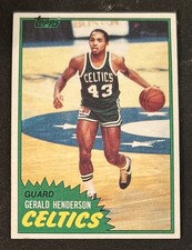 1981-82 Topps Gerald Henderson Basketball Rookie Card RC #74 Celtics Guard VG OC. rookie card picture