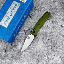 Benchmade 533BK-2 Mini Bugout AXIS Lock Knife Green Aluminum Handle CPM-S90V EDC