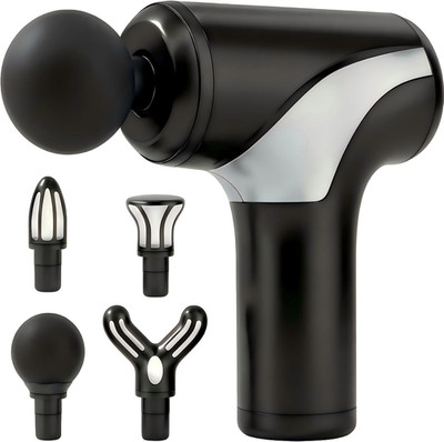 Mini Massage Gun with 6 Speed Settings, 4 Attachments, Quiet & Portable