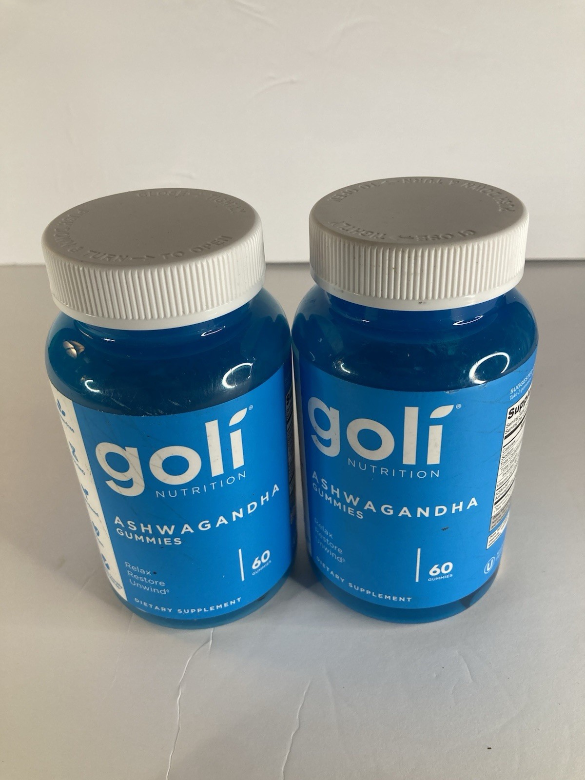 LOT of 2 BOTTLES Goli Nutrition Ashwagandha Gummies - 120 Count EXP 10/26