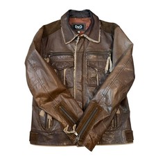 Dolce&Gabbana Leather Outer Shell Brown Coats, Jackets & Vests for