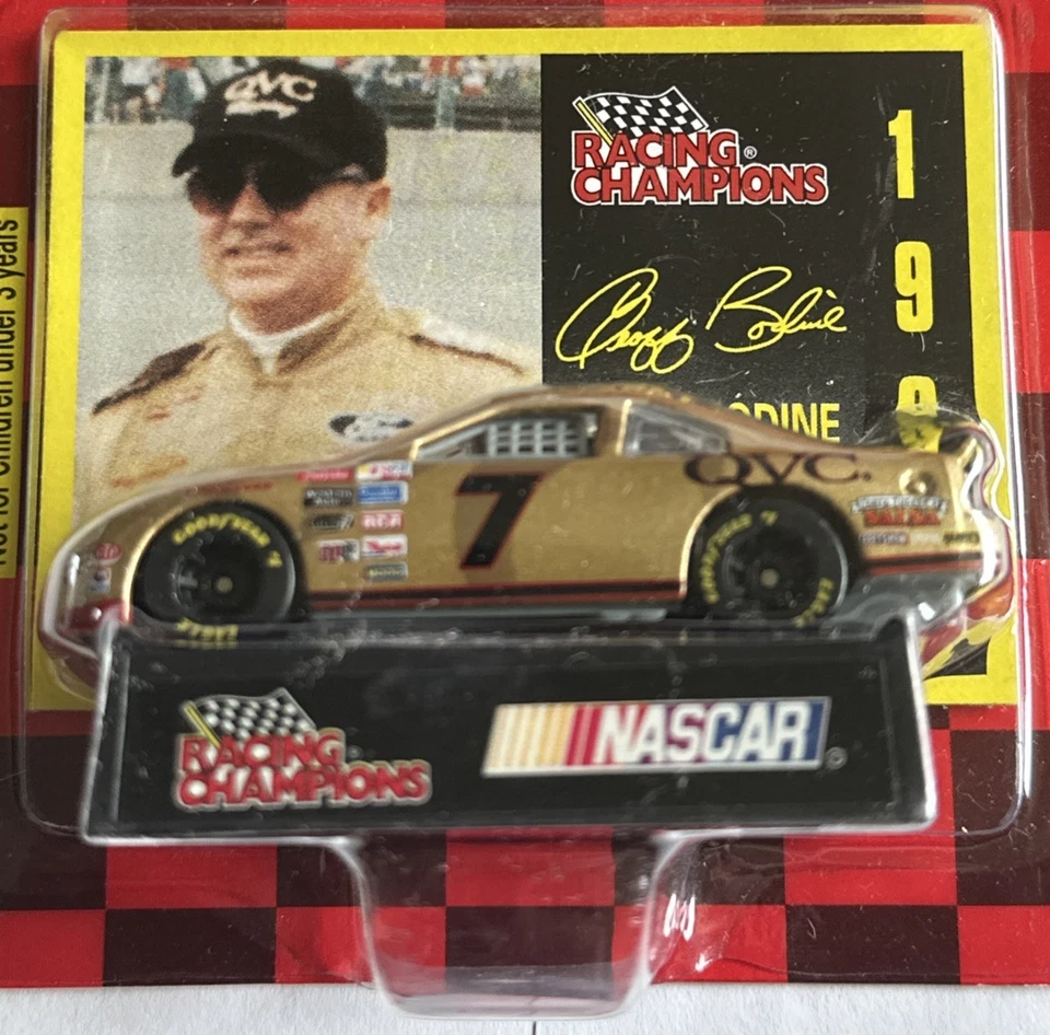 Racing Champions #7 Geoff Bodine 1997 NASCAR QVC Oro Ford Thunderbird Firmado Foto 4 de 4