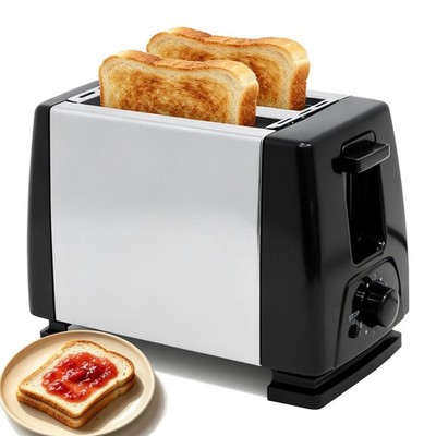 Edelstahl Toaster 2 Scheiben 650W mit Krümelschublade und 6 Stufen