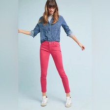 Anthropologie Pilcro and the Letterpress Pink Midrise Skinny Jeans Size 32