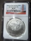 2011 (S) $1 AMERICAN SILVER EAGLE NGC MS70 STRUCK AT SAN FRANCISCO BROWN LABEL