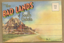 Vintage Bad Lands of South Dakota Souvenir Folder Fold Out Postcards