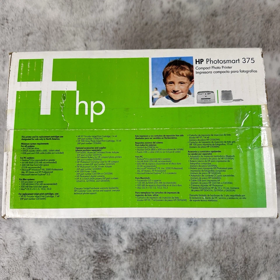 HP Photosmart 375 Compact Color Photo Printer-New Sealed - Image 2 of 4