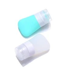 2 Pcs Silicone Travel Bottles,1.3oz Leak Proof Refillable 1.3oz Green White 