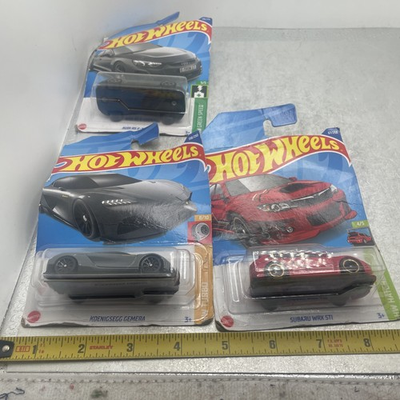 #ad Damaged Cards Hot Wheels Lot Of Three Subaru Audi amp; Kornigsegg $16.00