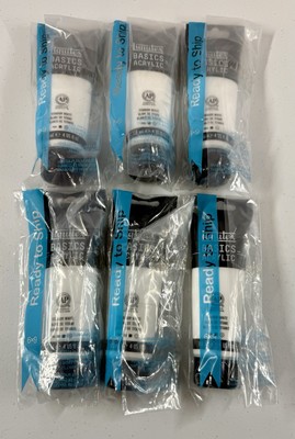 *BRAND NEW* Lot Of 6 Liquitex BASICS Acrylic Paint 4 oz Tube Titanium White