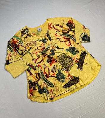 VTG Save The Queen/JPG Style Y2K Pop Art Abstract Blouse L Designer Avant Garde