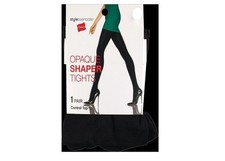 Hanes Style Essentials Opaque Shaper Tights Size S/M Black Control Top New