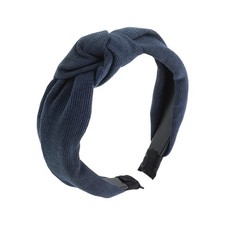Soft Textured Cotton Knot Headband Wide Turban Headband Denim