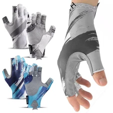 UPF50+ Fishing Gloves UV Sun Protection Gloves Fingerless Gloves for Men Women
