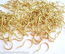 144 GOLIATH BRASS 2" CUP HOOKS CH20 SCREW PLANT HANGER KEY JEWELRY HOLDER 