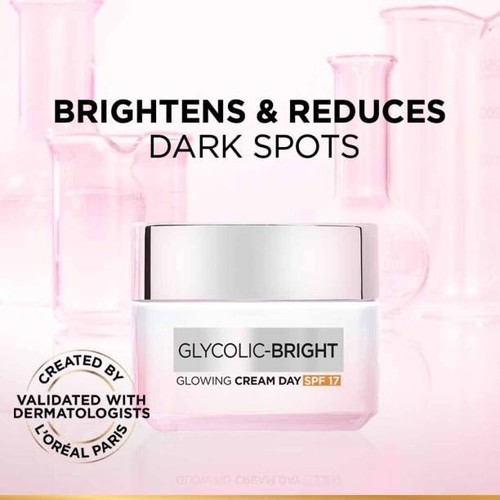 L'Oréal Paris Glycolic Bright SPF 17 Day Cream Brightening Face Moisturizer - Picture 2 of 3