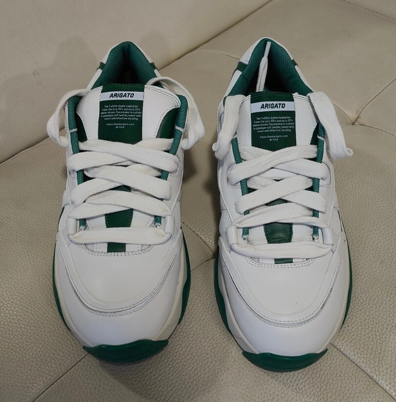 【関税込み】Catfish Sneakers - Axel Arigato - White/Green K Axel Arigato White & Green Catfish Lo V200 Sneakers Sz EU 47