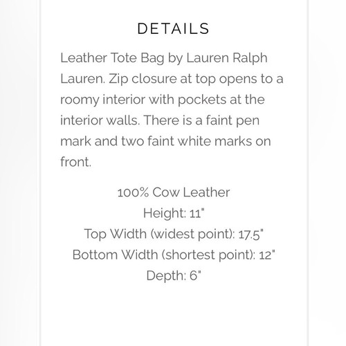 LAUREN RALPH LAUREN Brown Leather Front Pocket Medium Tote Bag Shoulder Bag - Picture 13 of 13
