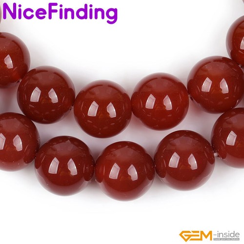 Natural Red Agate Round Loose Stone Beads For Jewellery Making Free Shipping 15" - Picture 55 of 76