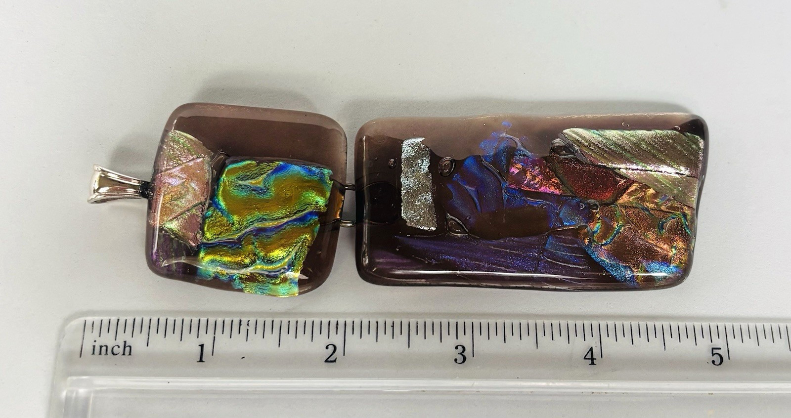 Dichroic Glass Statement Multicolor beautiful dou… - image 3