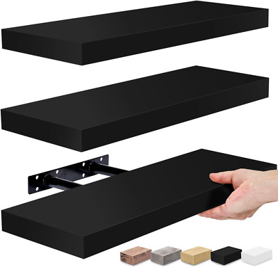 3pcs Floating Shelves for Wall, Bathroom Shelves Wall Mounted - Kitchen, Bedroom