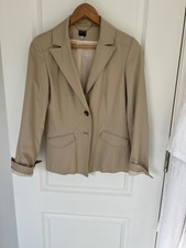 Womens Beige Jacket, French Brand Un Deux Trois Size S