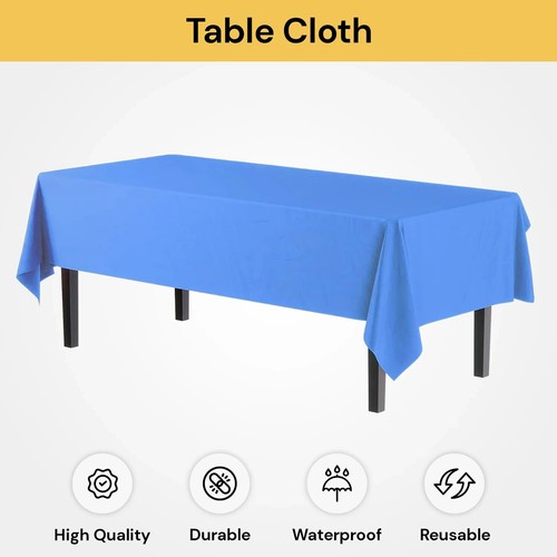 Plastic Table Cloth Colour Rectangle Cover Birthday Party Tablecover 137x274cm - Picture 12 of 13