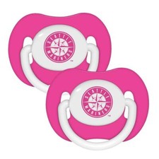 Seattle Mariners Pink Baby Pacifiers 2 Pack NEW MLB Infant Newborn Child Binky