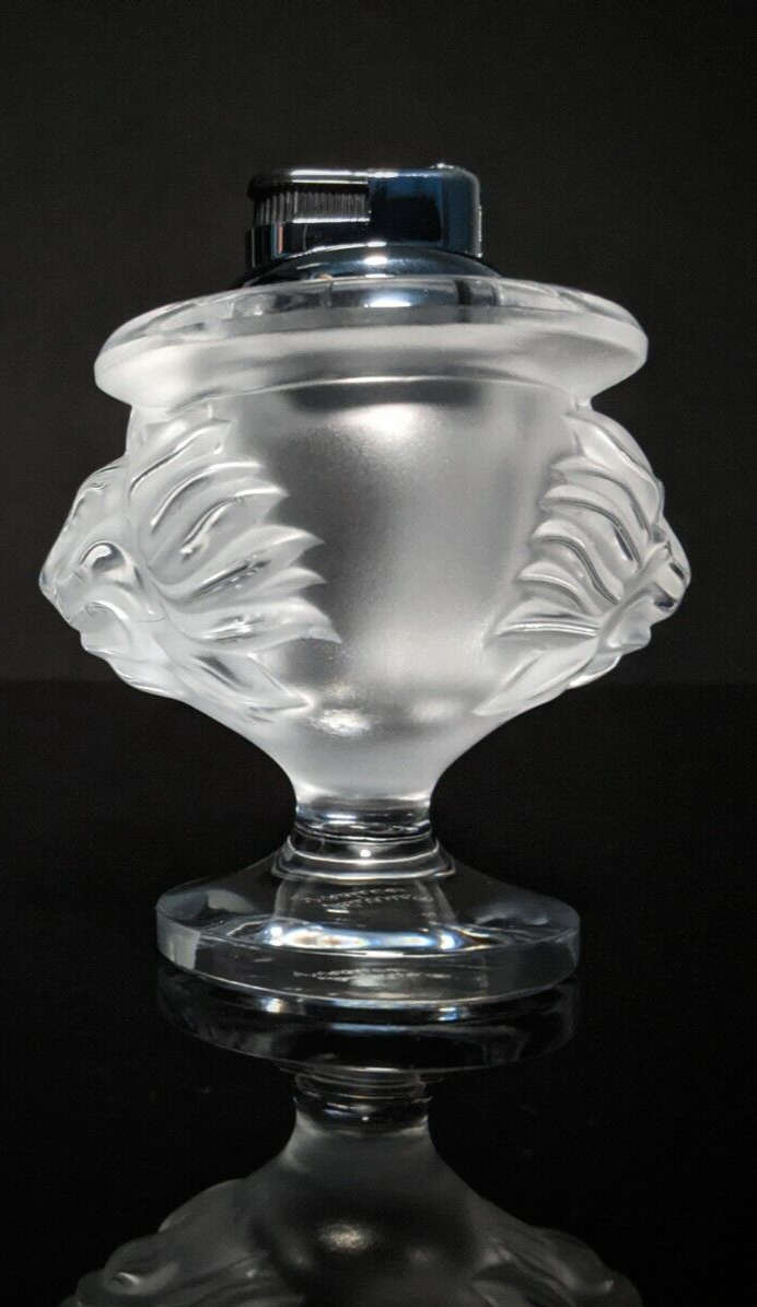 Lalique Crystal Tete De Lion Table Lighter ( one lighter Lalique Crystal Tete De Lion Table Lighter ( one lighter