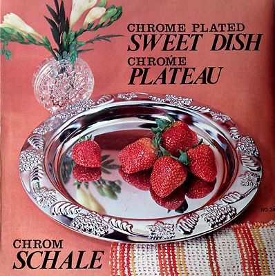 Chrom Schale für Obst Deko Silber verchromt ⌀ 20 cm Tiefe 3 cm Metall