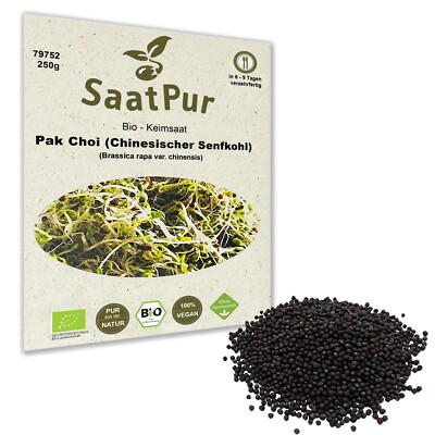 250g BIO Keimsaat für Sprossen Pak Choi Samen Keimsprossen Microgreens Vegan Öko