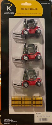 K-Line 6-22307 Forklifts w/Pallets 3-Pak  NEW-MINT-FACTORY SEALED!!
