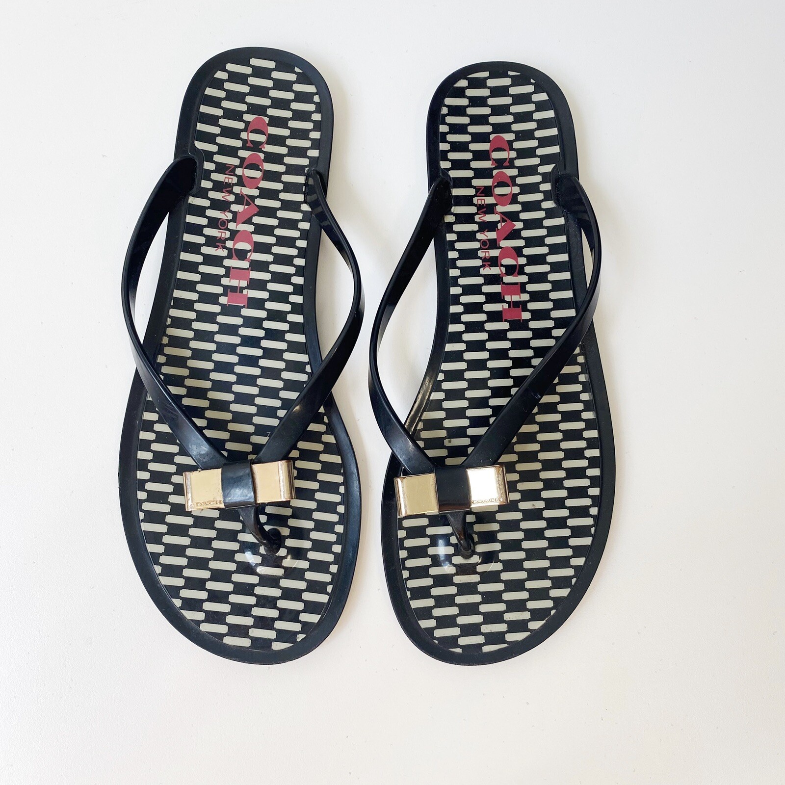 coach landon jelly flip flops