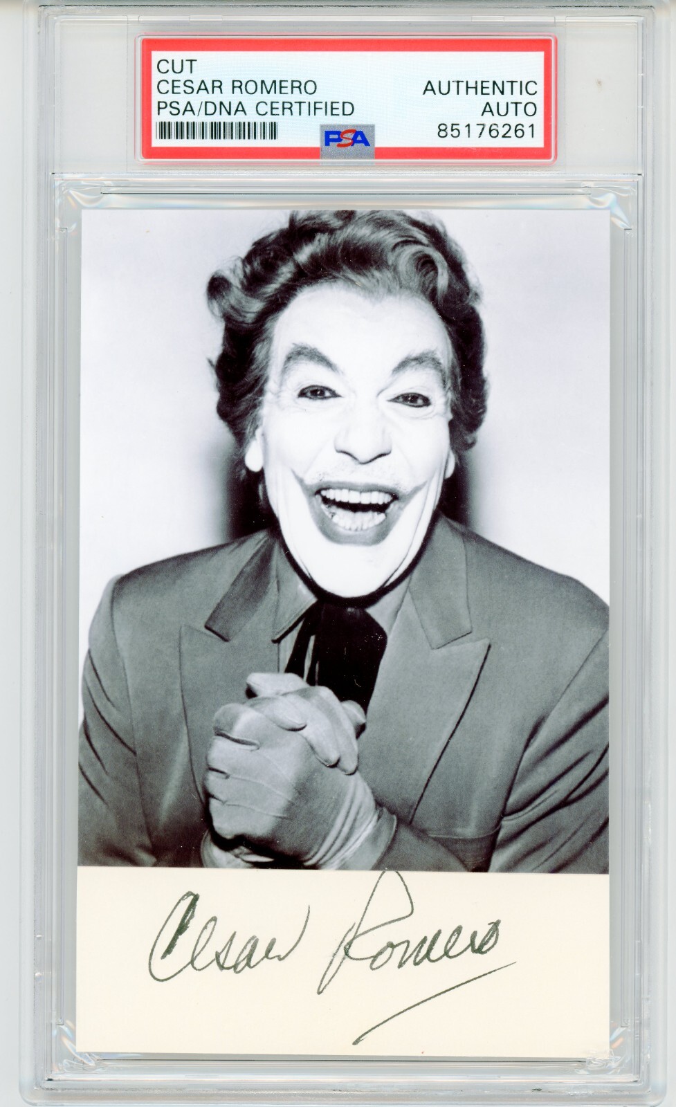 Cesar Romero ~ Signed Autographed The Joker Batman ~ PSA DNA Encased
