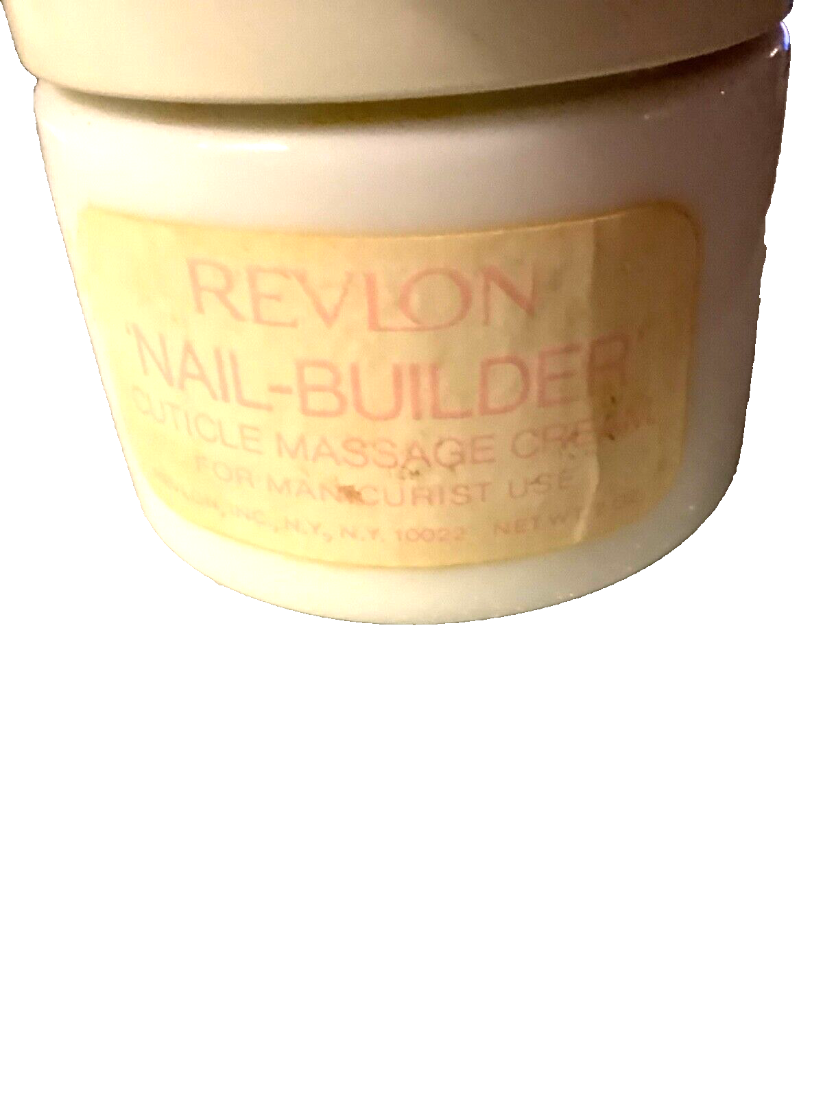 1960er REVLON NAGELHAUTMASSAGE NAGELCREME MILCHGLAS GLAS MANIKÜRE