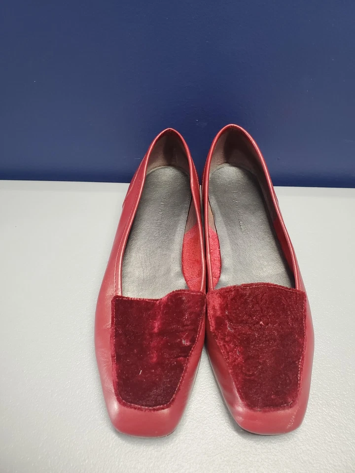 Mocasines planos Enzo Angiolini para mujer talla 6,5 M rojos cómodos punta cuadrada sin cordones Foto 2 de 4