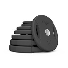 Olympic Weight Plates Black Rubber Individual Weights Barbell Discs Exercise Gym