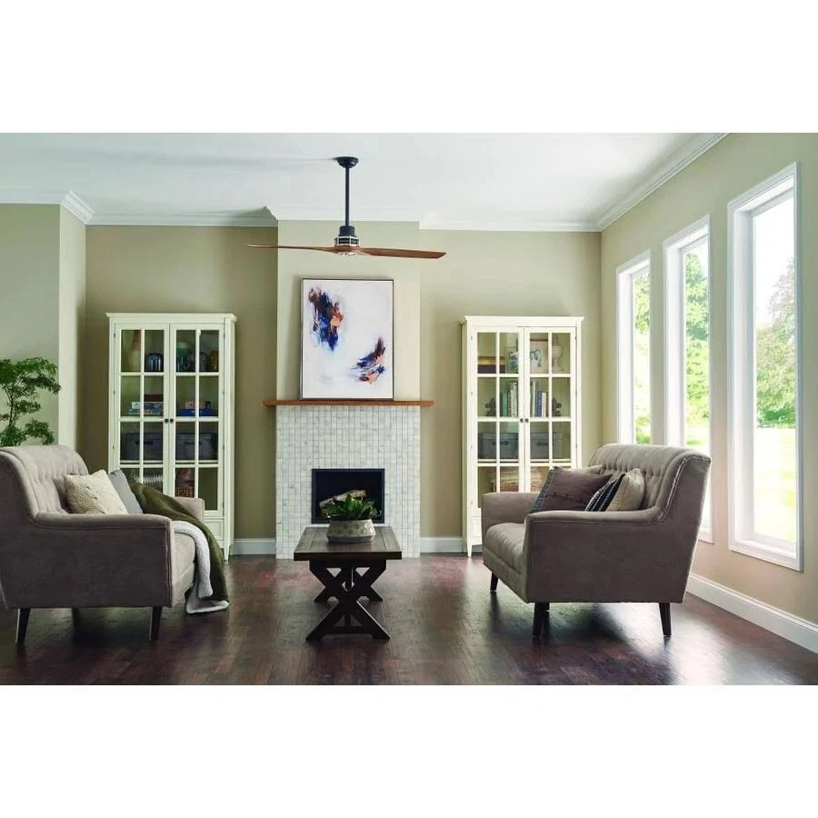 Kichler Lighting 56-in Satin Black with Antique Pewter Accents Downrod Mount - Image 4 of 4