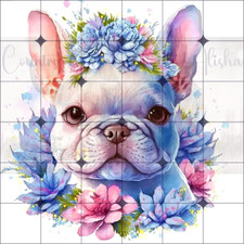 Sublimation Print Puppy Floral Ready to Press Heat Transfer