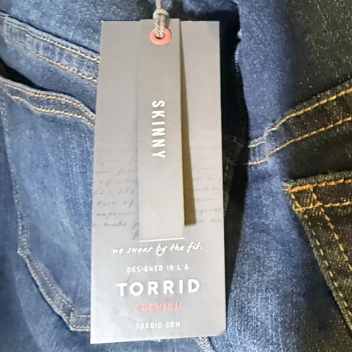 Torrid Jeans Plus Size 24R Premium Skinny Jeans Blue Denim NWT - Picture 7 of 9