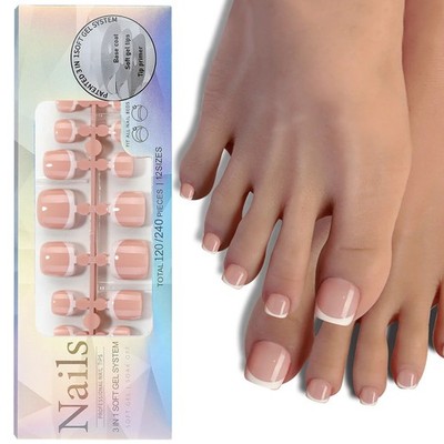 120 Stück/Boxed French Toe False Nail Press on Acryl Nails Abnehmbare ultradünne