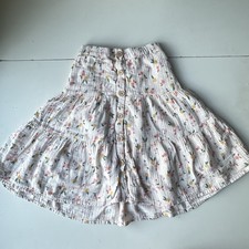 Cat  Jack Girls Floral Tiered Button Front Skirt White Pink Size 5/6X