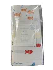 Pottery Barn Kids Key West Fitted Crib Sheet Fish Ocean NEW